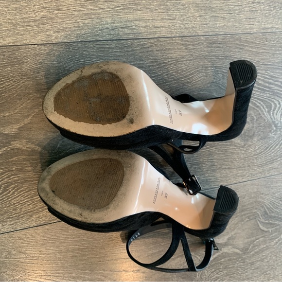 37 euro, 7 us❤️ super sexy black leather high heels sandals - Picture 3 of 3